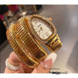 32mm Size of Ladies Watch Adopts the Double Surround Type Snake Shape Imported Quartz Movement Diamond Bez 502 244042 3 491833 9 9 474