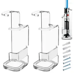 Decorative Plates Acrylic Lightsaber Holder Double 2PCS Wall Mount Stand Rack Hook Hanger Display For Vertical Or