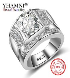 YHAMNI Fashion Original 100 925 Silver Promise Engagement Rings For Couples Men Women Wedding Ring Luxury 1ct CZ Zircon Jewellery K1237260