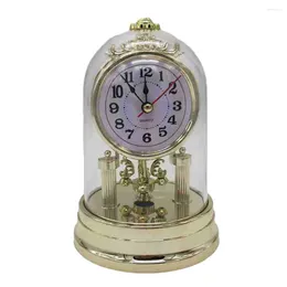 Table Clocks 11 16.8cm Classic Vintage Clock European Style Desk Antique With Pendulum & Chime Silent