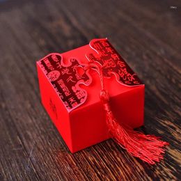 Gift Wrap Joyful Sugar Box Bag Paper Net Red Tassel Candy