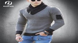 Mens Sweaters Fashion Autumn Men Casual Vintage Style Sweater Wool Turtleneck Oversize Winter Men Warm Scarf Collar Pullovers Swea2434947