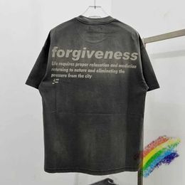 Men's T-Shirts Nice Washed broidered tters T-shirt Men Women Tie-dyed 2024ss Summer Sty Top Ts T Shirt H240508