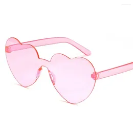 Sunglasses Heart-Shaped For Women With Love Lens And Clear Candy Colour