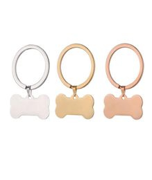 100% Stainless Steel Dog Bone Keychain Blank For Engrave Metal Dog Bone Charm Key Chain Mirror Polished Wholesale 10pcs7628423