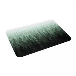 Carpets Watercolour Pine Trees 24" X 16" Non Slip Absorbent Memory Foam Bath Mat For Home Decor/Kitchen/Entry/Indoor/Outdoor/Living Room