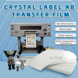 Window Stickers Supplier Crystal Label Printing Pet A And B Transfer Film Rolls UV Ab Dtf For Printer