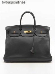 10A Counter Quality Hremms Designer Bags High End Brand Bags Store Birkks Leather Block Carved 1997 Blue Indigo Gold Button Handbag with Real Brand Logo Bag