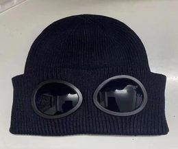 Two Lens Glasses Goggles Beanies Men Knitted Hats Skull Caps Outdoor Women Uniesex Winter Beanie Black Bonnet Gorros6570175