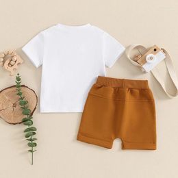 Clothing Sets Toddler Baby Boy Summer Clothes Mamas Little Short Sleeve T Shirt Tops Infant Rolled Stretch Shorts Set