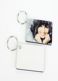 20pcs Sublimation blank MDF Rectangl wooden keychain Thermal transfer print design picture personality advertising custom gift for5264469
