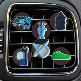 Car Key Fish Cartoon Air Vent Clip Outlet Per Freshener Clips Conditioner Diffuser Drop Delivery Otqec