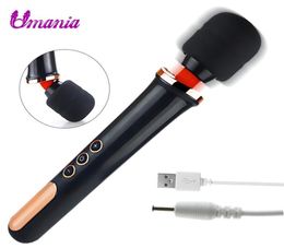 5 Speeds 10 Modes G Spot Vibrator Huge Female AV Wand Massager Sex Products USB Charging Vibrators Sex Toys for women Y1912202443581