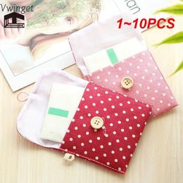 Storage Bags 1-10PCS Women Girl Cute Tampon Bag Portable Dots Sanitary Pad Cosmetic Headphone Case Coin Purse Mini Travel