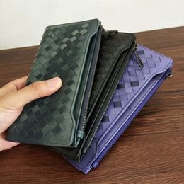 wholesale designer ladys wallet genuine leather handwoven long purse card holder card case coin purse phone case Colourful love fashion 2470