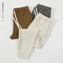 Men's Pants Sports Casual 2024 Spring/Summer 300g Diagonal Long For Bathroom Tapered Loose Solid Colour Knitted Leggings