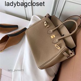 H hbirkins Genuine Grain Highend Womens Leather Portable Bag Top 2024 Lychee Bags High Togo Quality Cowhide Wome VZPB