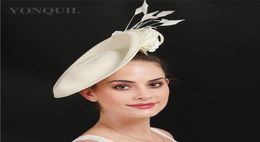 Red ivory black derby kenducky big fascinators female floral wedding party nice headpiece bride married headwear amazing chapeau9838924