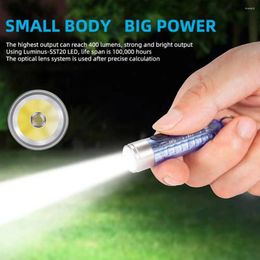 Flashlights Torches Keychain High Brightness IP66 Waterproof Rechargeable One-Key Start LED Torchlight Emergency Lamp Camping