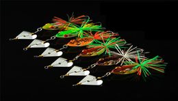 Floating Swmming Artificial Rubber Ray Frog Lure 14cm 11g Topwater Fishing water surface bass spinner bait1028793