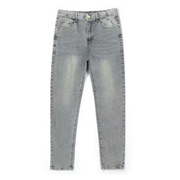 Luxury Mens Jeans Fashion Llogo Washed Elastic Pants Designer High Street Fashion Brand Letter Print Mid midja Casual Pants