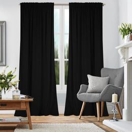 Curtain Flying Blackout Curtains 2 Panels For Living Room Soft Elegant Rod Pocket Thermal Insulated Drapes Bedroom