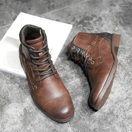 Boots Men's Vintage Ankle Autumn Winter Men Shoes Casual Male Leather Comfortable Man Arrival