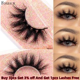 FOXESJI Makeup Eyelashes 3D Mink Lashes Fluffy Soft Wispy Natural Cross Lash Extension Reusable Fake False 240511