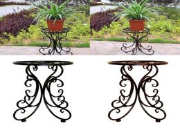 Hight Quality Indoor Balcony Single Wrought Iron Flower Ideas Round Stool Rack For Dropship Planters Pots4932607