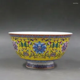Decorative Figurines Chinese Famille Rose Porcelain Qing Qianlong Lotus Peach Design Bowl 5.1 Inch