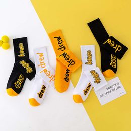 Men's Socks 22ssdrew Trendy Socks Mens and Womens Mid Length Spring/summer Thin Biber Sports Pure Cotton High Top Socks Instagram Trendy 4icu