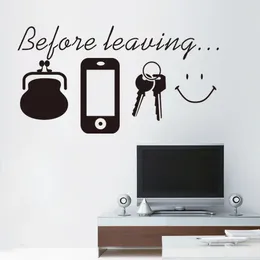 Wall Stickers Before Leaving Reminder Sticker For Home Bedroom Living Room Door Decor Decals Poster Mural Daily