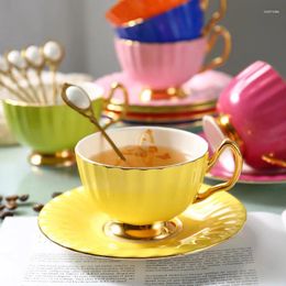Cups Saucers With Lids Trays Cup Coffe Tea 280ml China Set Coffee Mugs Mug Kubek Do Herbaty Drinkware Accessories
