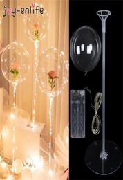 70cm LED Light Balloon stick stand Birthday Clear Balloons Globos Holder stand Baby Shower Wedding Party Decorations Ballon Y06221372161