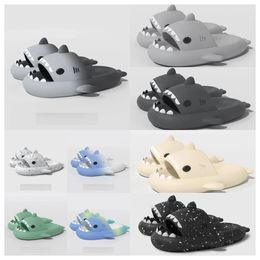 2024 New top Designer men women shark slippers summer beach slides adult kids cartoon slide pink yellow blue red comfortable soft indoor outdoor platform sandals