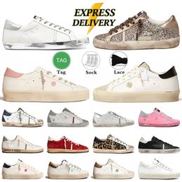 Designer Shoes Golden Women Super Star Brand Mens Trainers Skate New Release Italy Plate-forme Sneakers Sequin Classic White Do Casual Shoe Old Women Men Dirty Sports