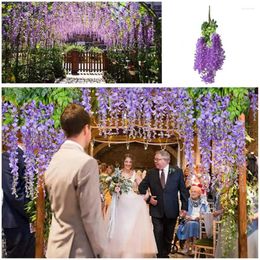 Decorative Flowers Wedding Artificial Flower Decoration Hanging Garland Rattan Ceiling String Suitable For Home Garden