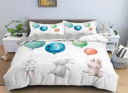 Children Bedding Sets Gifts Cute Bunny Printing Bed Set Polyester Duvet Cover For Kids Girls Boys 23pcs 2202124557253