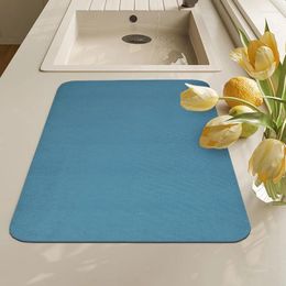 Carpets Modern Kitchen Drain Pad Solid Color Grey Dish Drying Mat Quick Super Absorbent For Bathroom Livingroom Floor