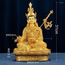 Decorative Figurines 21cm 31cm Brass Copper Gilding Padmasambhava Buddha Statue Tibet Buddhism Guru Rinpoche Home Decoration