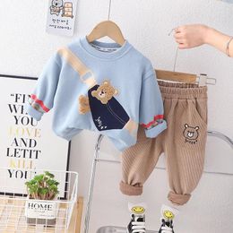 Clothing Sets Kids Boutique Set 2024 Spring Autumn Baby Boy Clothes 1 To 5 Years Cartoon Long Sleeve T-shirts And Pants Boys Outfits