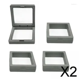 Frames 2x 4x Display Case Frame Stand Thin Film 3D Box Clear Stands For Brooch Medal