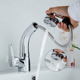 Bathroom Sink Faucets Lifting And Pulling Basin Faucet Household Balcony Washing Machine Cabinet Cold All Copper