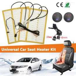Car Seat Covers 12V Built-in Heater Kit Fit 2 Seats Alloy Wire Fast Heating Pads Round Dual Control Switch System For Auto