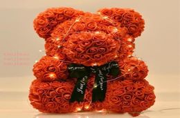 The 40cm Lovely Bear of Roses without LED Gift Box Teddy Bear Rose Soap Foam Flower Artificial New Year Gifts for Valentine039s5452926728
