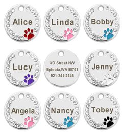 100pcslot Blank Dog Ta Pet Puppy Cat ID Tag Engraved Custom Dog Collar Accessories Stainless Steel Name Tag Paw For Dogs Cats Pin4759668