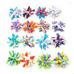 Dog Apparel 100PC/Lot Spring Summer Hair Bows Ribbon Small Dogs Grooming With Rubber Bands Pet Accessories