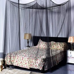 مربع البعوض صافي سرير مزدوج السرير الأسود مثير أربعة أبواب بحجم كينج سرير في الهواء الطلق الدانتيل الدانتيل إثبات الحشرات. 240509