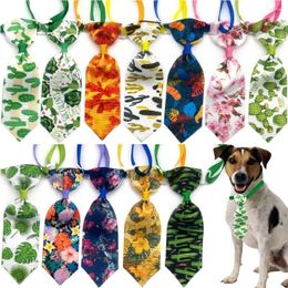 Dog Apparel 50pcs Wholesale Neckties Plant Style Bow Ties Adjustable Dogs Bowties Pet Grooming Supplies Products For Small