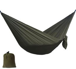 Solid Colour Nylon Parachute Hammock Camping Survival garden swing Leisure travel outdoor furniture ZWSH157080043